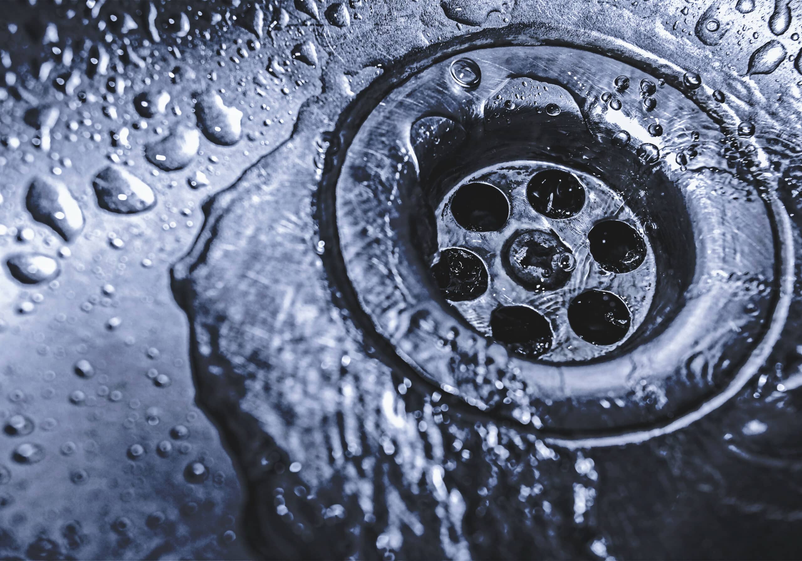 water falling down drain