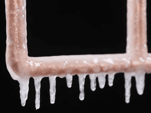 frozen copper pipe