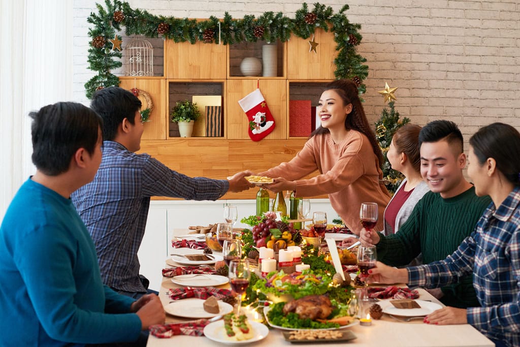 family celebrating the holidays in Brooklyn, NY