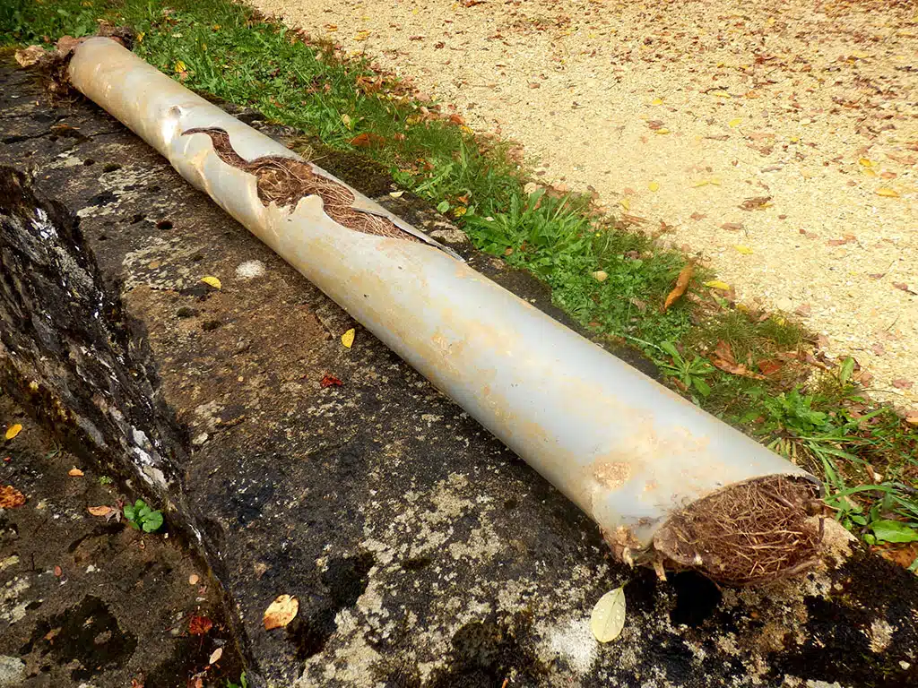 sewer line with tree roots