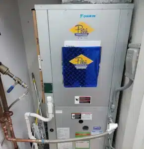 A Daikin HVAC unit installed by Petri.