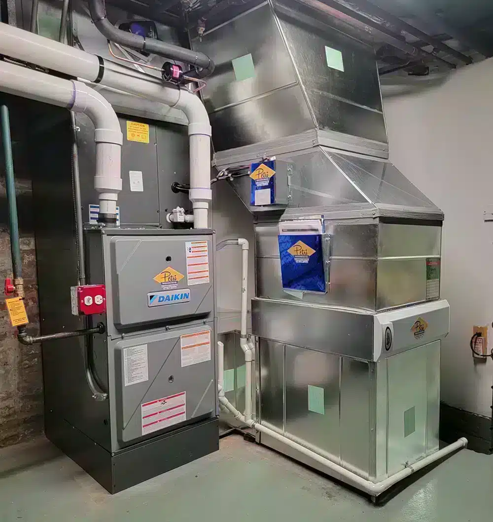 A brand new installed Daikin HVAC unit in Brooklyn, NY.